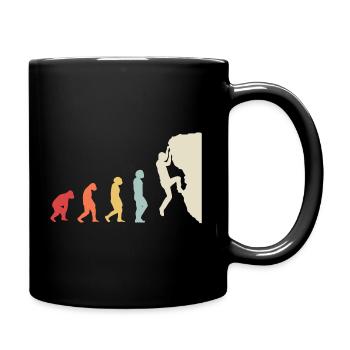 Bouldern Klettern Evolution Bergsteiger Vintage - Tasse einfarbig - Schwarz - Rechts