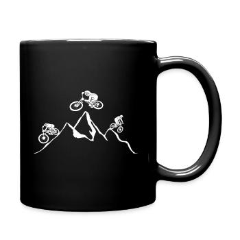 mtb mountain bike downhill biker bike gift - Full Colour Mug - black - Right