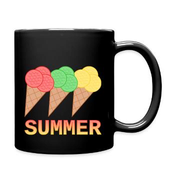 Summer Feeling - Eistüte - Tasse einfarbig - Schwarz - Rechts
