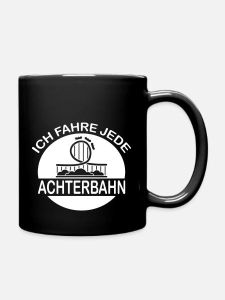 Rollercoaster Achterbahn - Tasse einfarbig - Schwarz