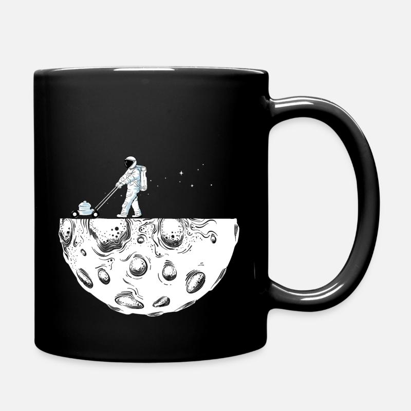 Astronaut mäht den Mond Raumfahrt Weltraum - Tasse einfarbig - Schwarz