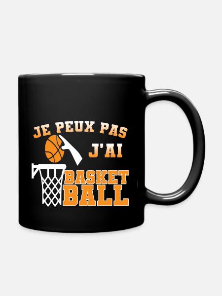 Je peux pas j'ai basket ball. T shirt basketball - Mug uni - noir