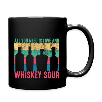 Cocktail All You Need Is Love And Whiskey Sour Bar - Tasse einfarbig - Schwarz - Rechts