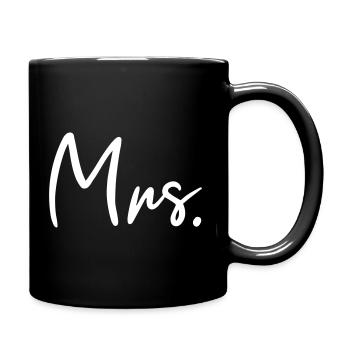 Mrs. Lettering. Mistress. Partner look, pair shirt - Full Colour Mug - black - Right