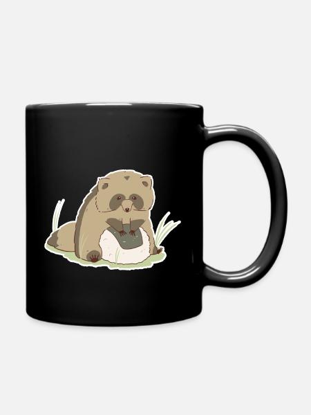 Hungry Tanuki - Full Colour Mug - black