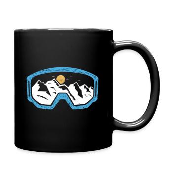 Skibrille Ski Skifahren Skiurlaub Geschenk Berge - Tasse einfarbig - Schwarz - Rechts