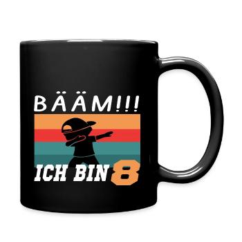 8. Geburtstag Spruch 8 Jahre - Tasse einfarbig - Schwarz - Rechts