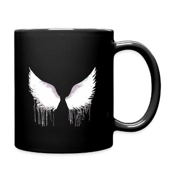 Flügel,angelwings, engelsflügel,weiss, graffiti - Tasse einfarbig - Schwarz - Rechts