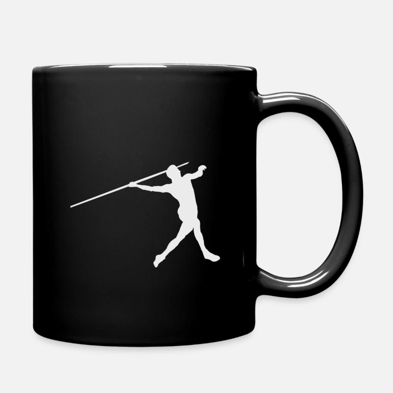 speerwerfer weiß - Tasse einfarbig - Schwarz
