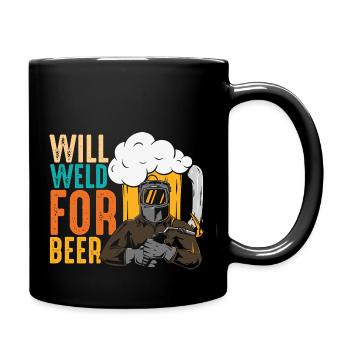 Welder hourly wage - Full Colour Mug - black - Right
