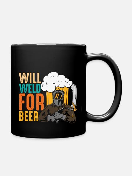 Schweißer Stundenlohn - Tasse einfarbig - Schwarz