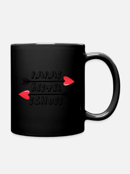 Papas bester Schuss - Tasse einfarbig - Schwarz