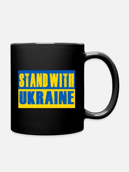 Stand with Ukraine - Tasse einfarbig - Schwarz