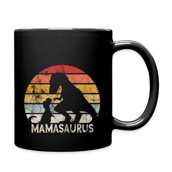 Retro Mamasaurus Mama Muttertagsgeschenk - Tasse einfarbig - Schwarz - Rechts
