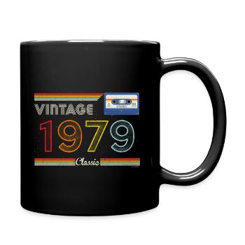 Vintage Kassette 1979 - Tasse einfarbig - Schwarz - Rechts