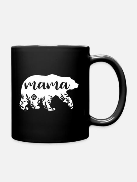 Mama Bär - Tasse einfarbig - Schwarz