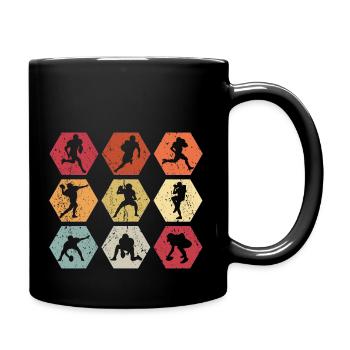 American Football Silhouette USA Football Spieler - Tasse einfarbig - Schwarz - Rechts