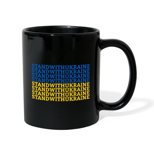 Stand with Ukraine Typografie Flagge Support - Tasse einfarbig