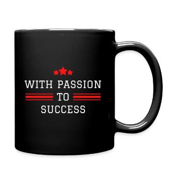 with passion to success - Full Colour Mug - black - Right