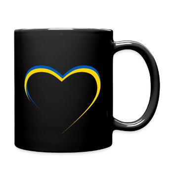 Ukraine heart, blue yellow - Full Colour Mug - black - Right