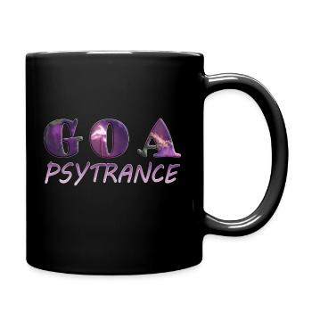 GOA Psytrance Schrift Design - Musik - Tasse einfarbig - Schwarz - Rechts