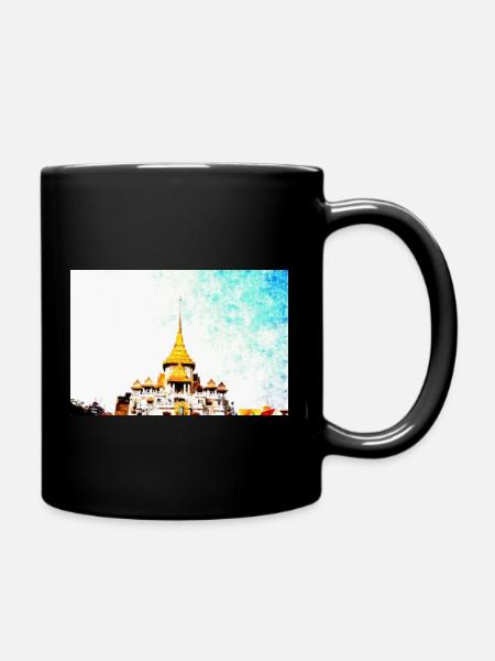 Temples in Thailand - Full Colour Mug - black