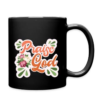 Fun Praise God Positive Motivational Blessed Chris - Full Colour Mug - black - Right