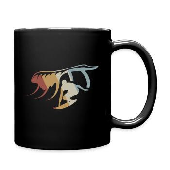 Surfing Retro Style Vintage - Full Colour Mug - black - Right