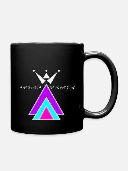 Alpha Power mit Krone - Tasse einfarbig - Schwarz