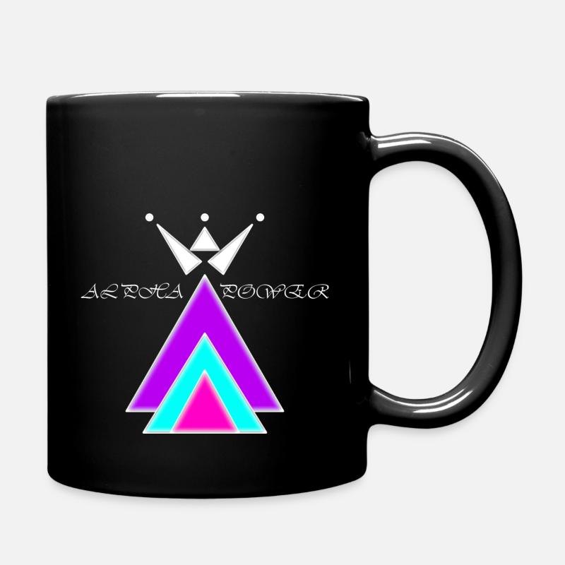 Alpha Power mit Krone - Tasse einfarbig - Schwarz