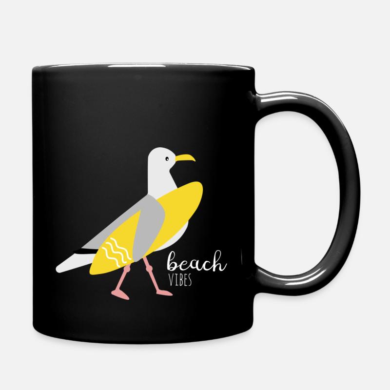 Surfer Möwe - Tasse einfarbig - Schwarz