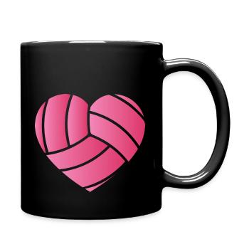 volleyball pink heart ball Design for a volleyball - Full Colour Mug - black - Right