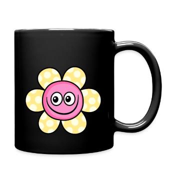 Spotted Yellow Summer Daisy Flower - Full Colour Mug - black - Right