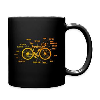 Anatomy Of Bicycle - Tasse einfarbig - Schwarz - Rechts