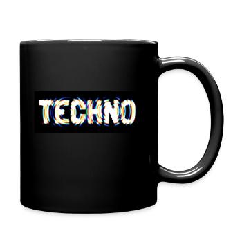 Techno - Tasse einfarbig - Schwarz - Rechts