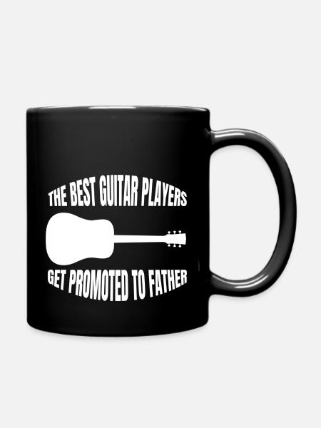 Gitarrist Papa Gitarre Musiker Dad Gitarren Vater - Tasse einfarbig - Schwarz