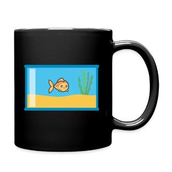 Aquarium Gift Idea Goldfish - Full Colour Mug - black - Right
