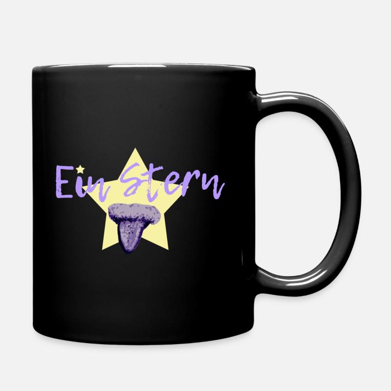 Ein Stern in lila - Tasse einfarbig - Schwarz