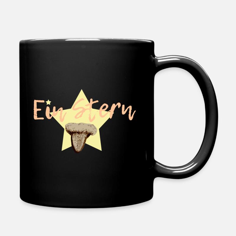 Ein Stern in orange - Tasse einfarbig - Schwarz