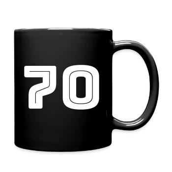 Numéro 70 - Anniversaire - Numéro de maillot - Mug uni - noir - Droite