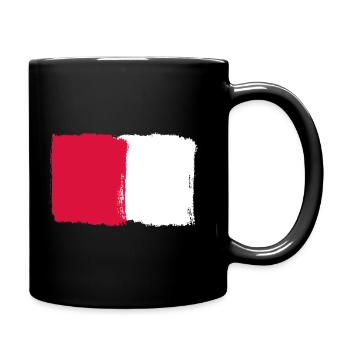 Rouge et blanc aspect usé - Mug uni - noir - Droite