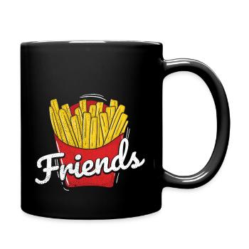 Pommes Frites Pommes Liebhaber Pommes Fritten Spru - Tasse einfarbig - Schwarz - Rechts
