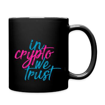In Crypto We Trust (blue pink brush) - Tasse einfarbig - Schwarz - Rechts