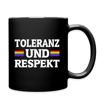 Toleranz Und Respekt Gay Rights LGBTQ Regenbogen - Tasse einfarbig - Schwarz - Rechts