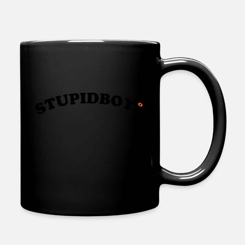 Stupid Boy Simple Arched with Degrees - Full Colour Mug - black