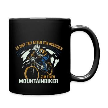 Mountainbiker und ? - Mountainbiker Mountainbike - Tasse einfarbig - Schwarz - Rechts