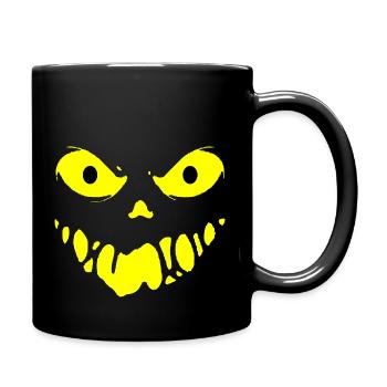 Böses Gesicht - Tasse einfarbig - Schwarz - Rechts