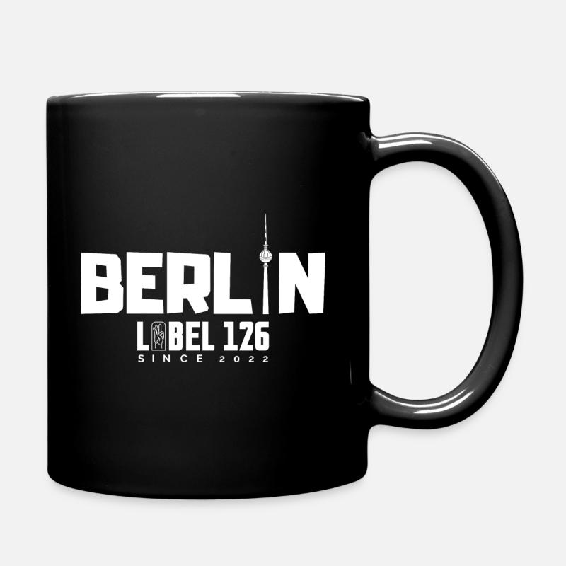 BERLIN avec TV Tower Label 126 - Mug uni - noir