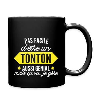 tonton génial / cadeau humour tonton - Mug uni - noir - Droite