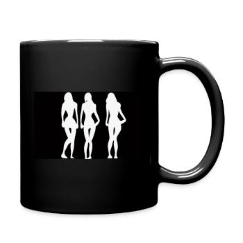 Die drei schon wieder - Art Design in Schwarz Weiß - Tasse einfarbig - Schwarz - Rechts